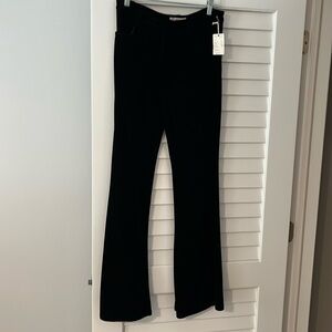 NWT Foreverr 21 black velvet flair pants. Inseam 31, rise 9”. Size M.